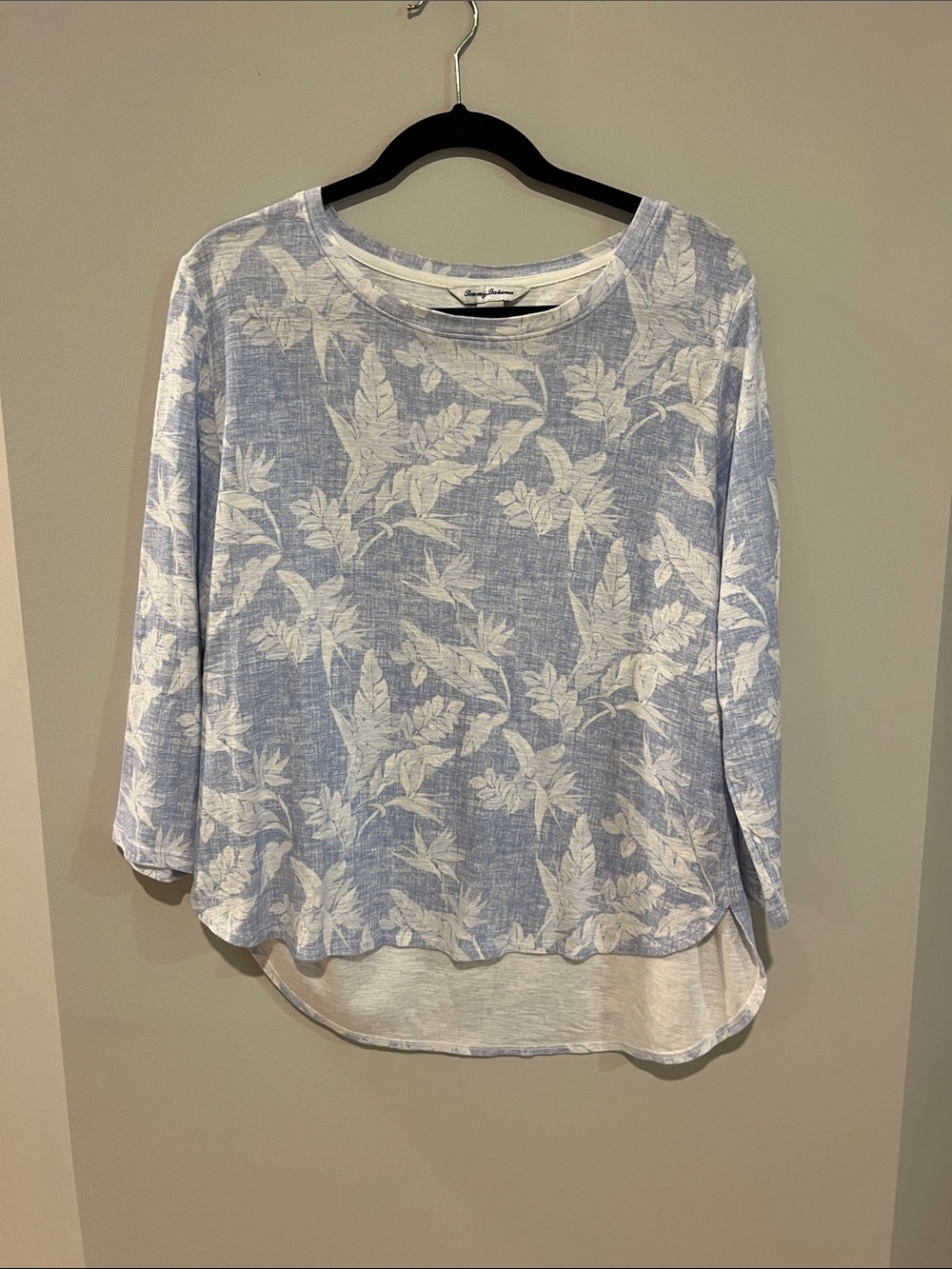 Women’s Floral Print 3/4 Sleeve Top - Light Blue by Tommy Bahama